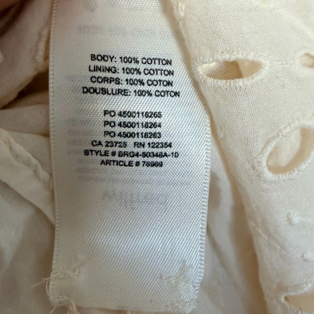 Wilfred Cream Eyelet Button-Front Maxi Dress - Picture 6 of 7